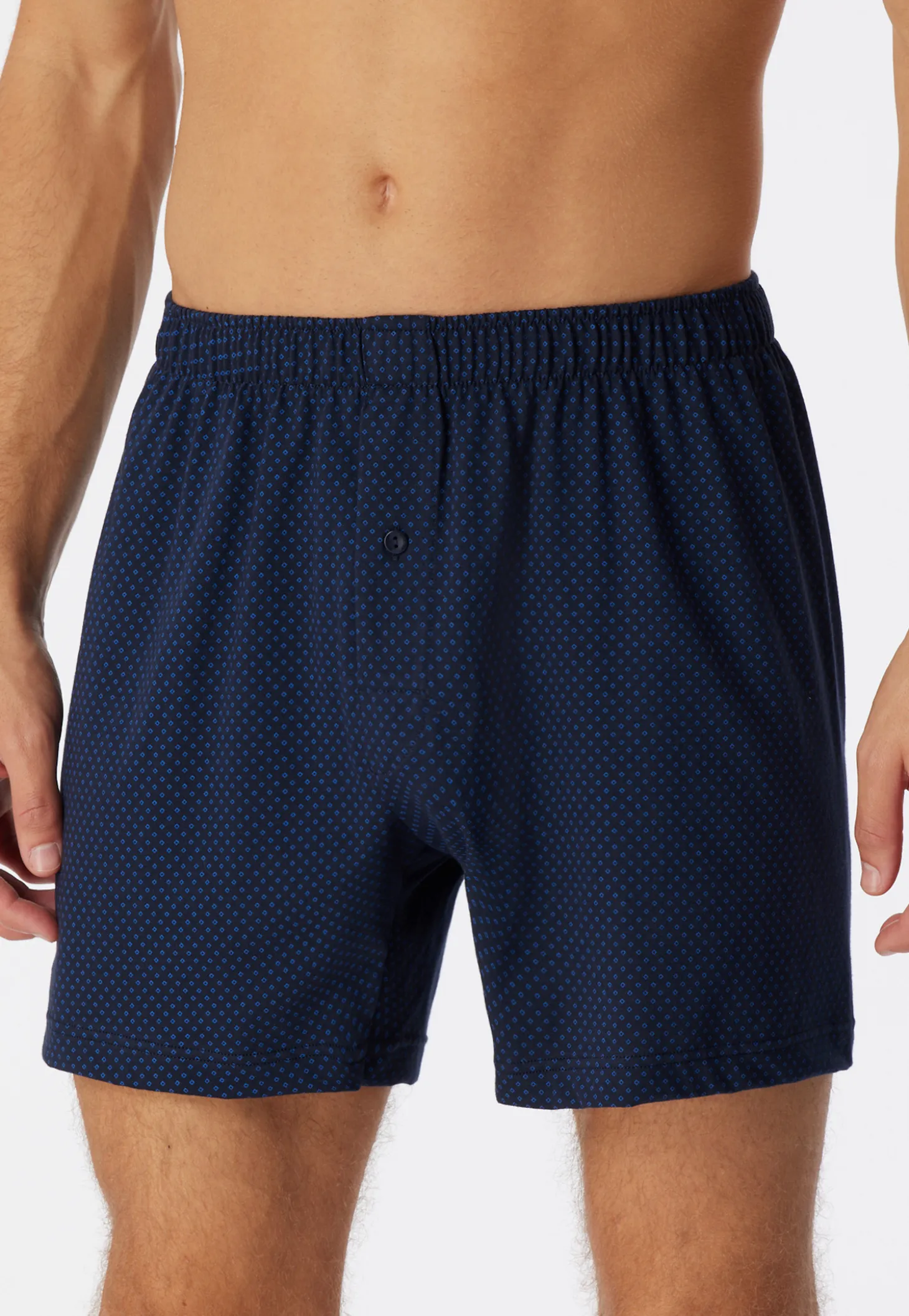 Boxershorts Jersey dunkelblau gemustert - Cotton Casuals