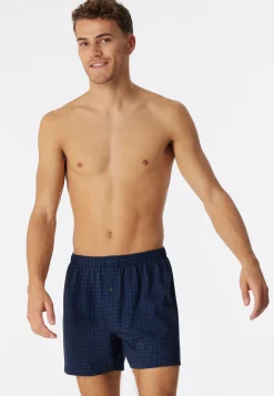Boxershorts Jersey dunkelblau karierte - Cotton Casuals