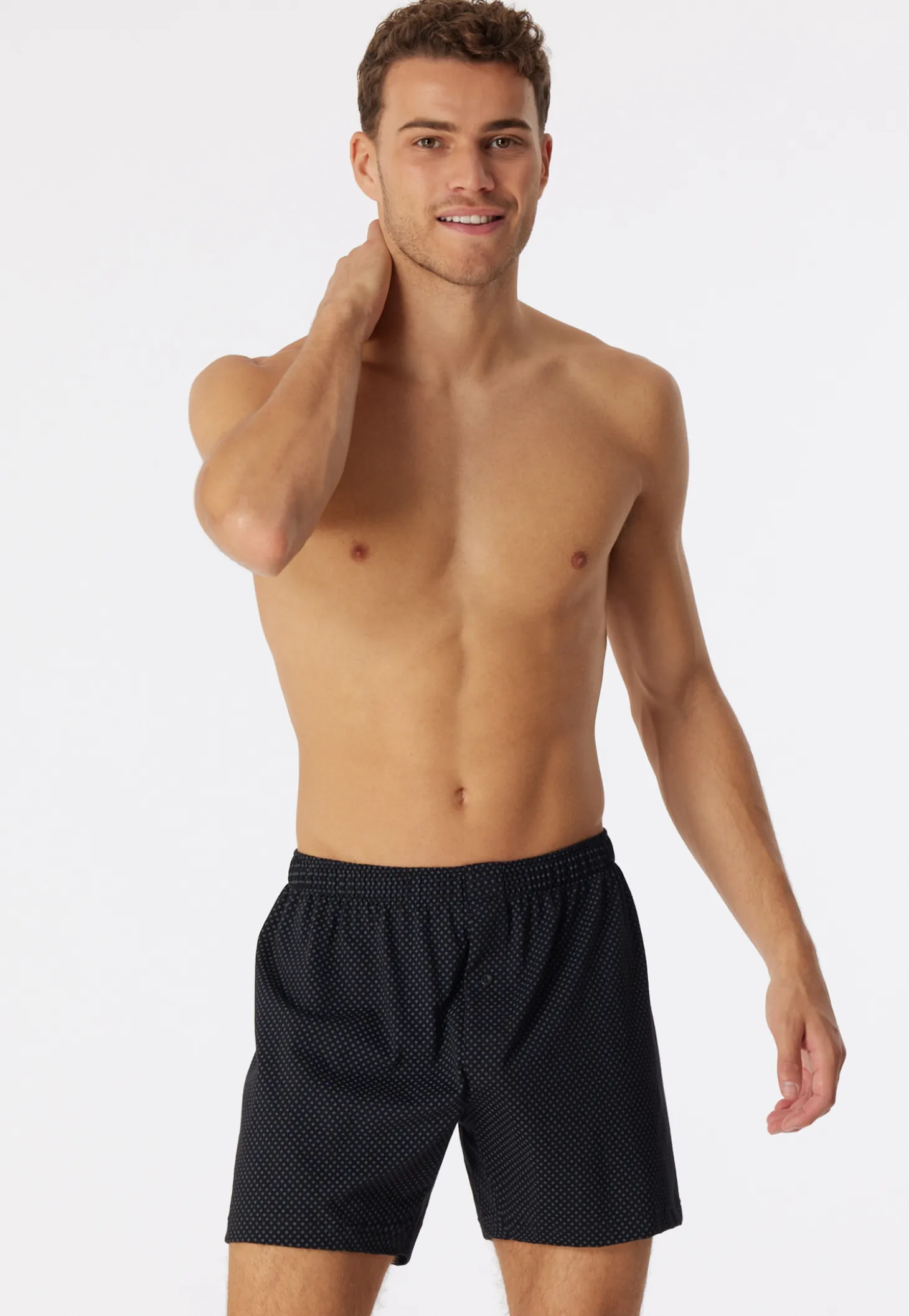 Boxershorts Jersey schwarz gemustert - Cotton Casuals