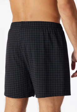 Boxershorts Jersey schwarz kariert - Cotton Casuals
