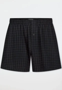 Boxershorts Jersey schwarz kariert - Cotton Casuals