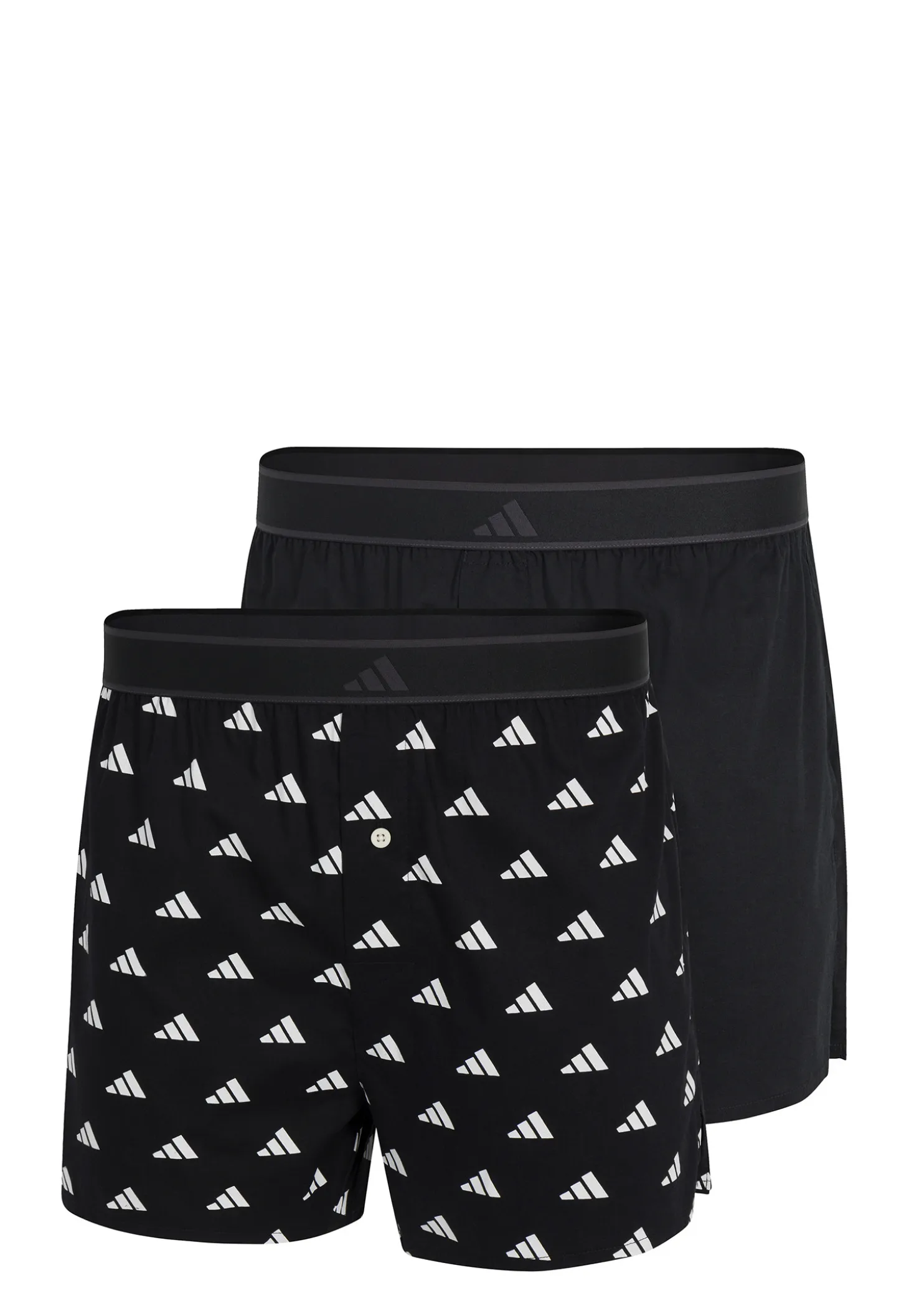 Boxershorts mit Knopfleiste 2er-Pack Schwarz/Weiss - ADIDAS