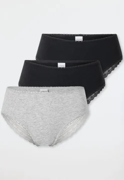 Brazilian 3er-Pack Spitze schwarz/grau-meliert - Modern Multipacks