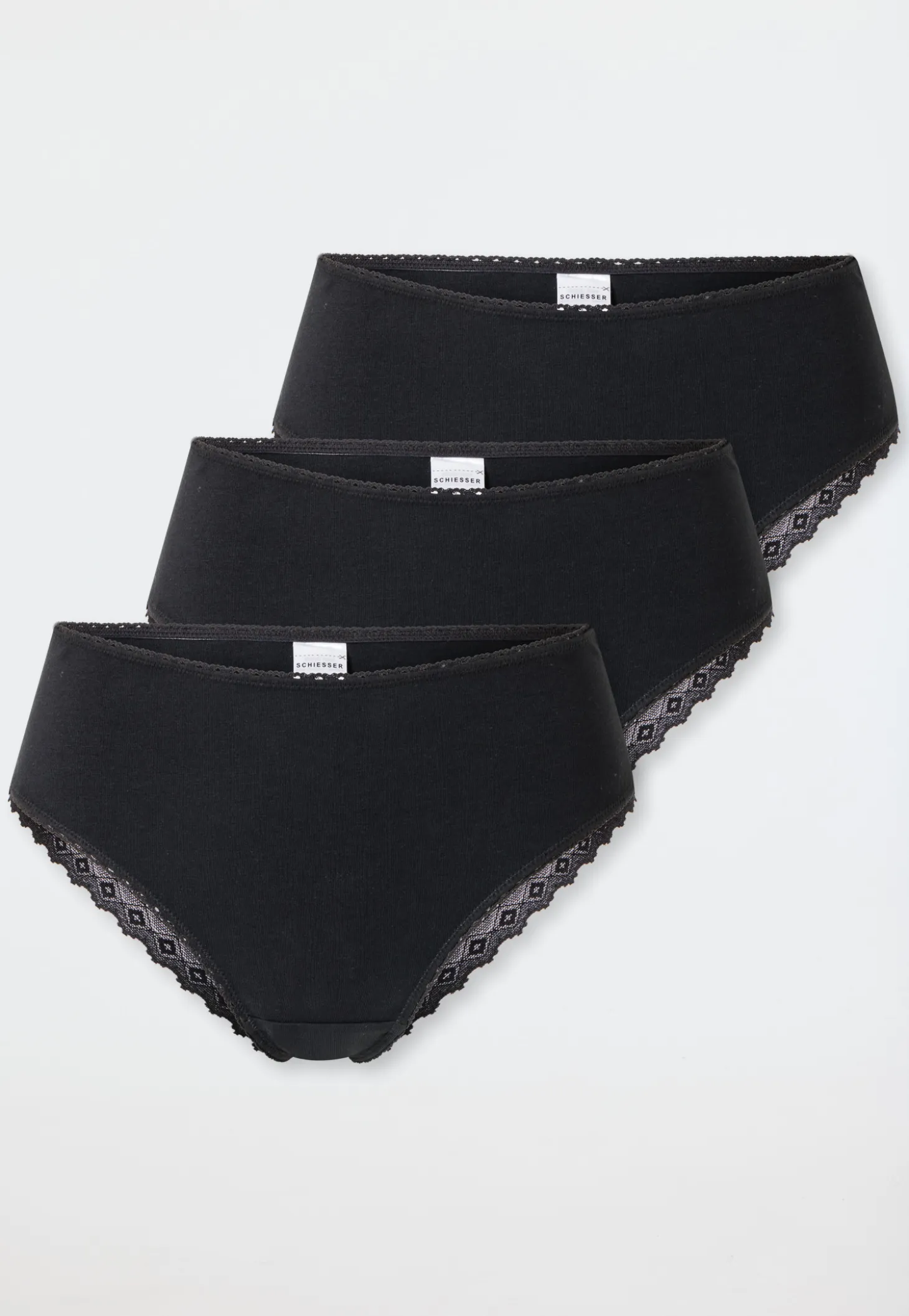 Brazilian 3er-Pack Spitze schwarz - Modern Multipacks