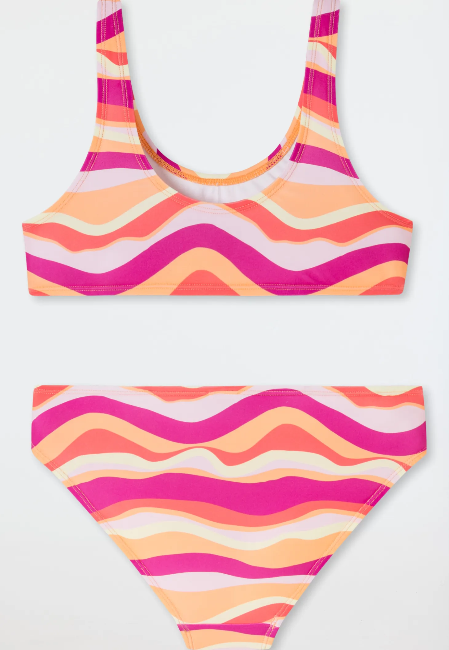Bustier Bikini Set Wellen UV-Schutz 40+ vivid red - Aqua