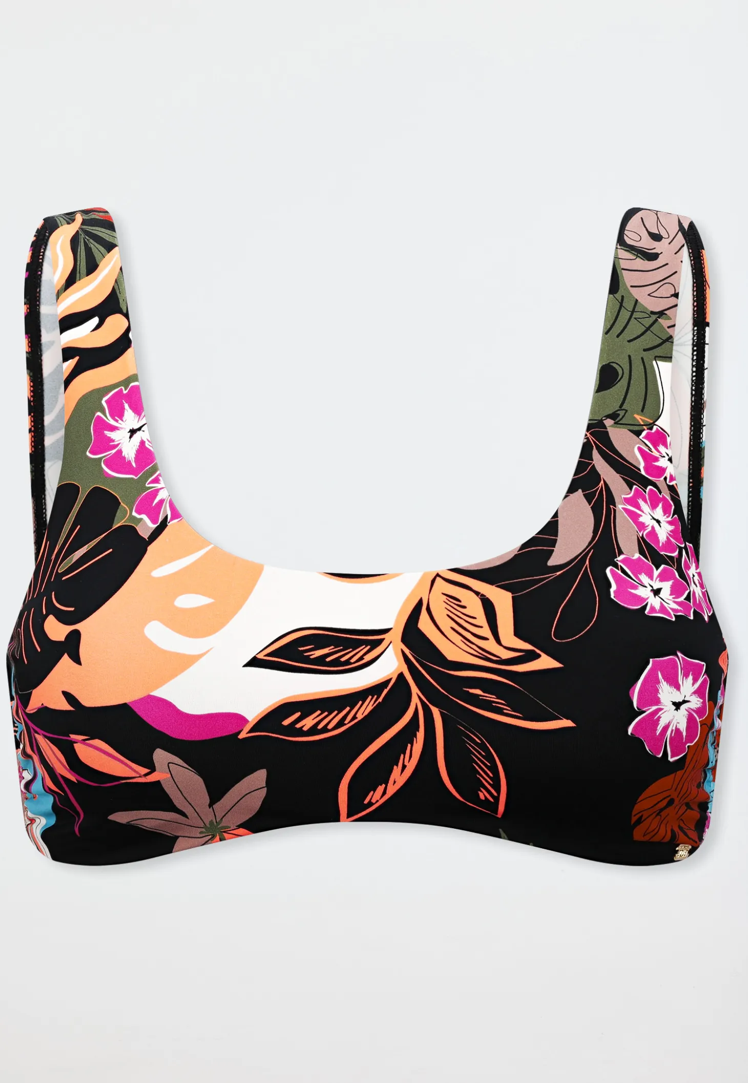 Bustier-Bikini-Top Blumen multicolor - Aqua