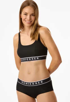 Bustier Doppelripp schwarz - Pure Rib