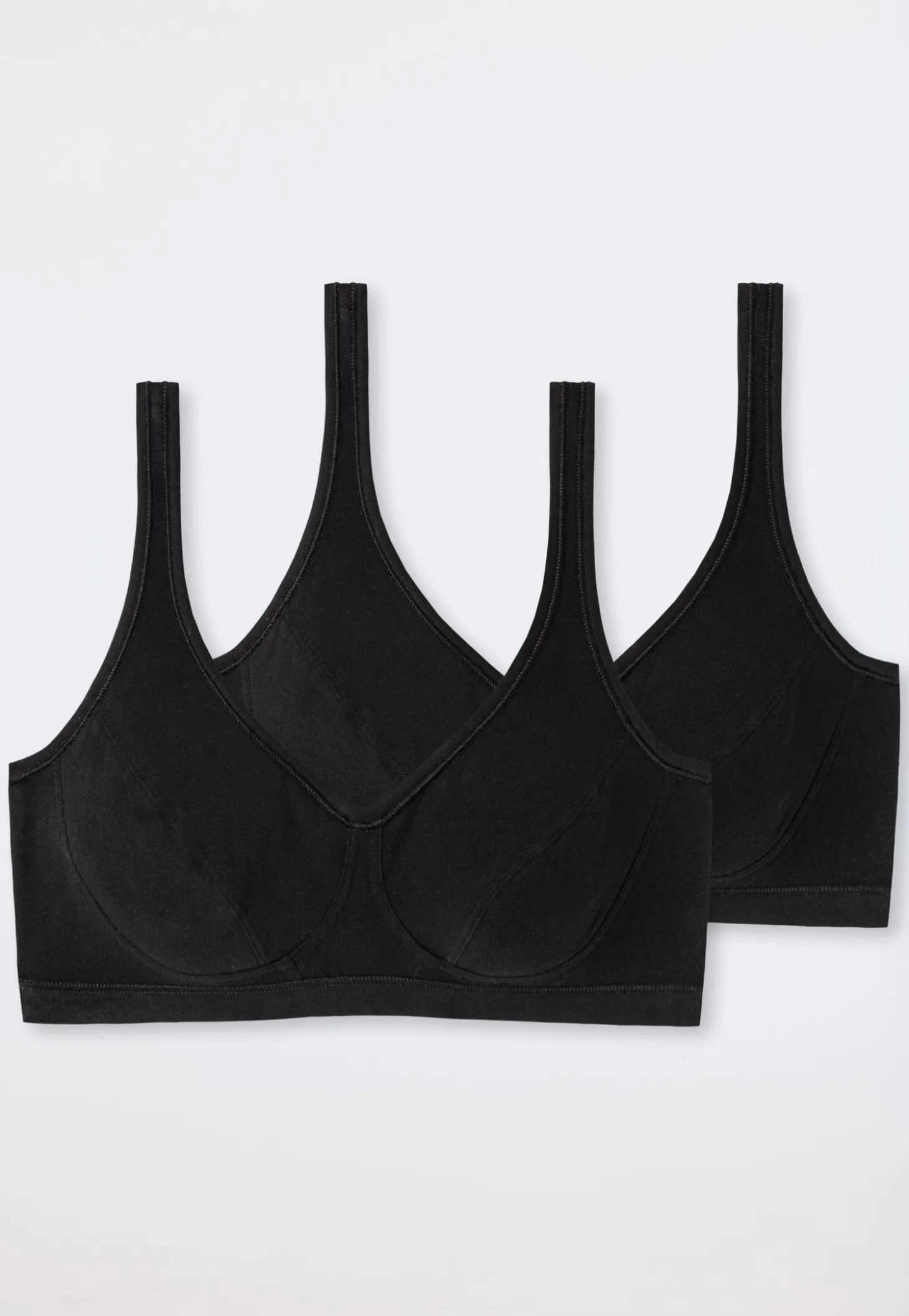 Bustier 2er-Pack mit Cups Organic Cotton schwarz - 95/5