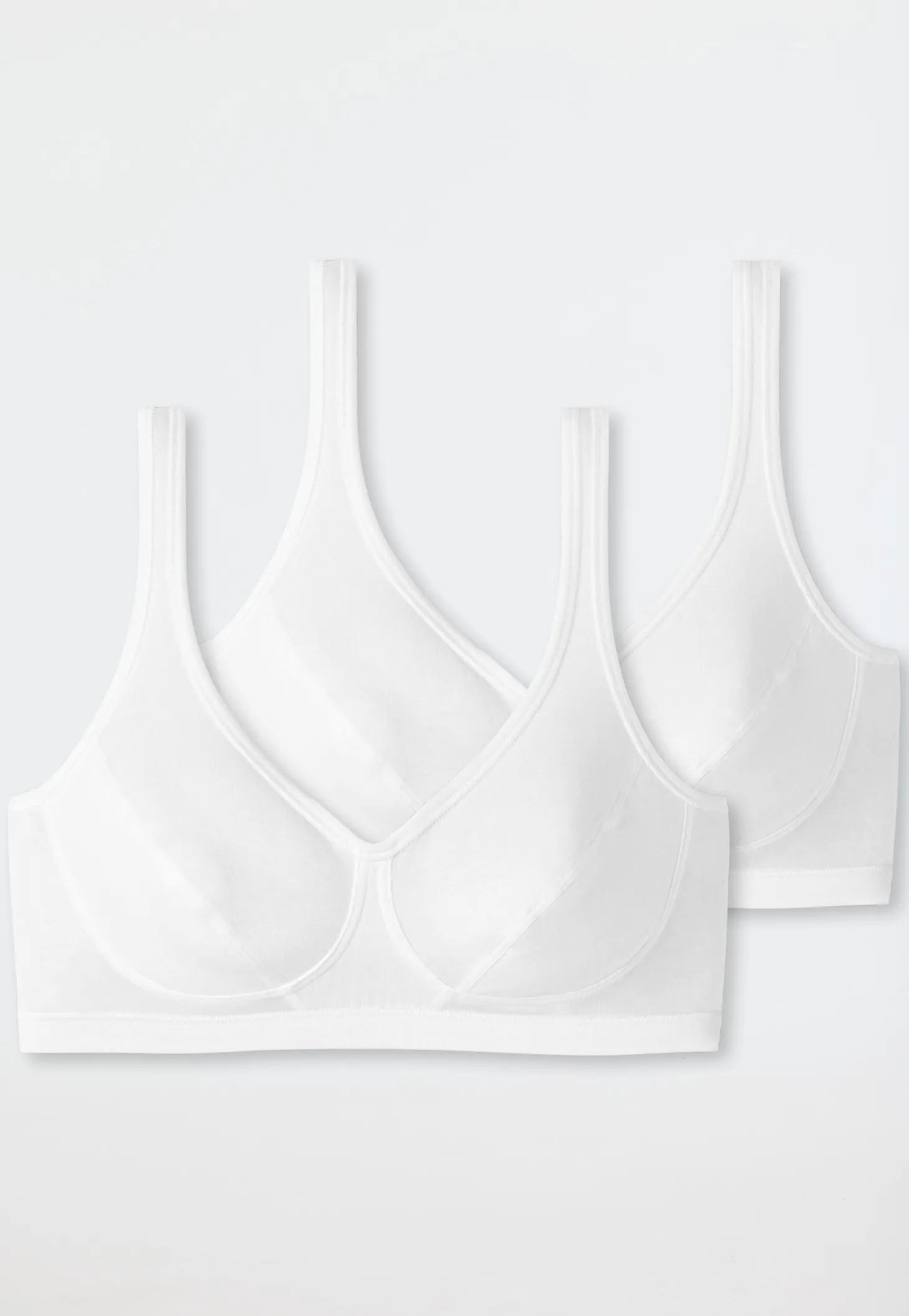 Bustier 2er-Pack mit Cups Organic Cotton weiß - 95/5