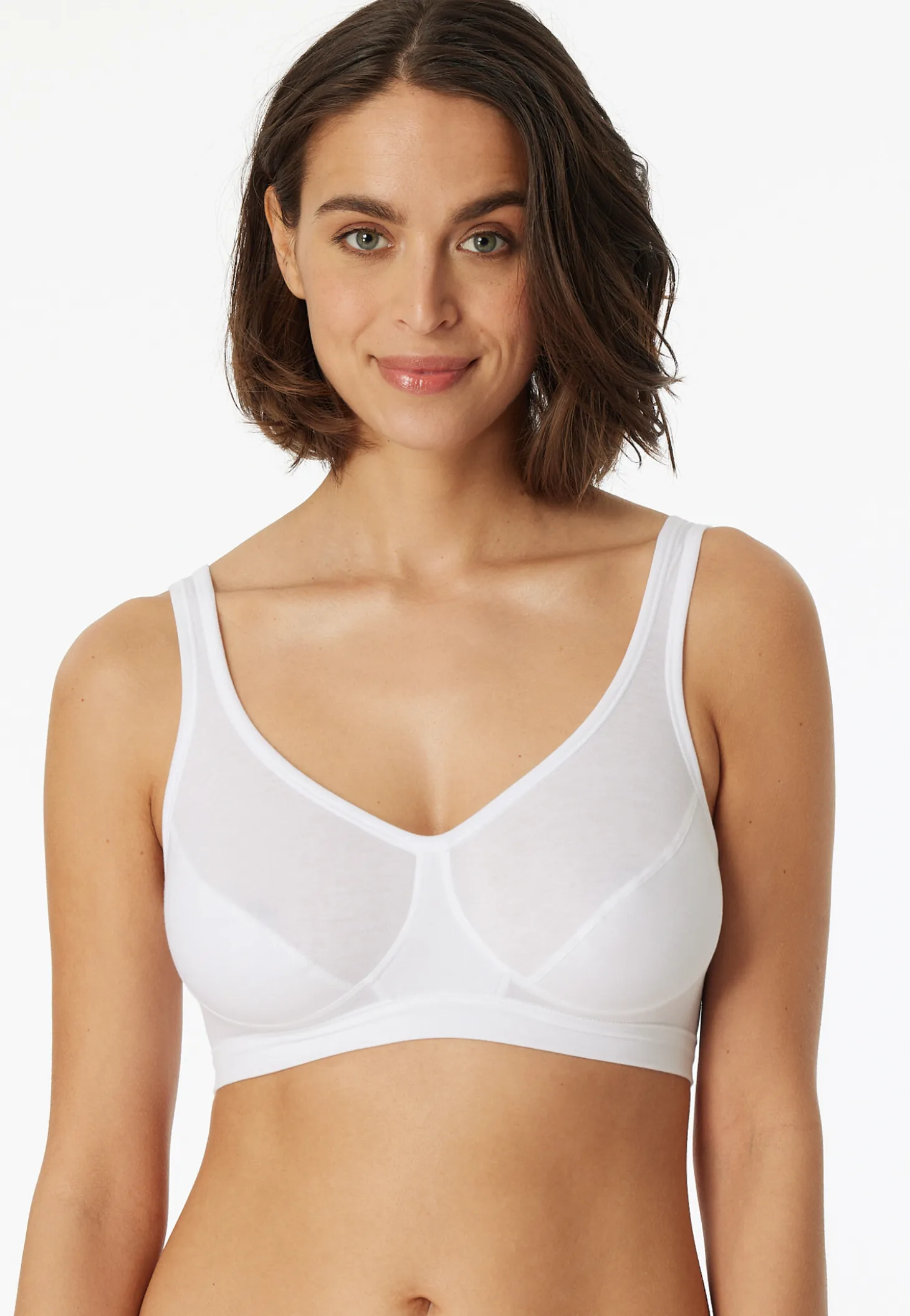 Bustier 2er-Pack mit Cups Organic Cotton weiß - 95/5
