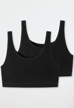 Bustier 2er-Pack ohne Cups schwarz - 95/5