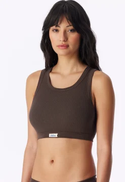 Bustier Feinripp dunkelbraun - Revival Paula