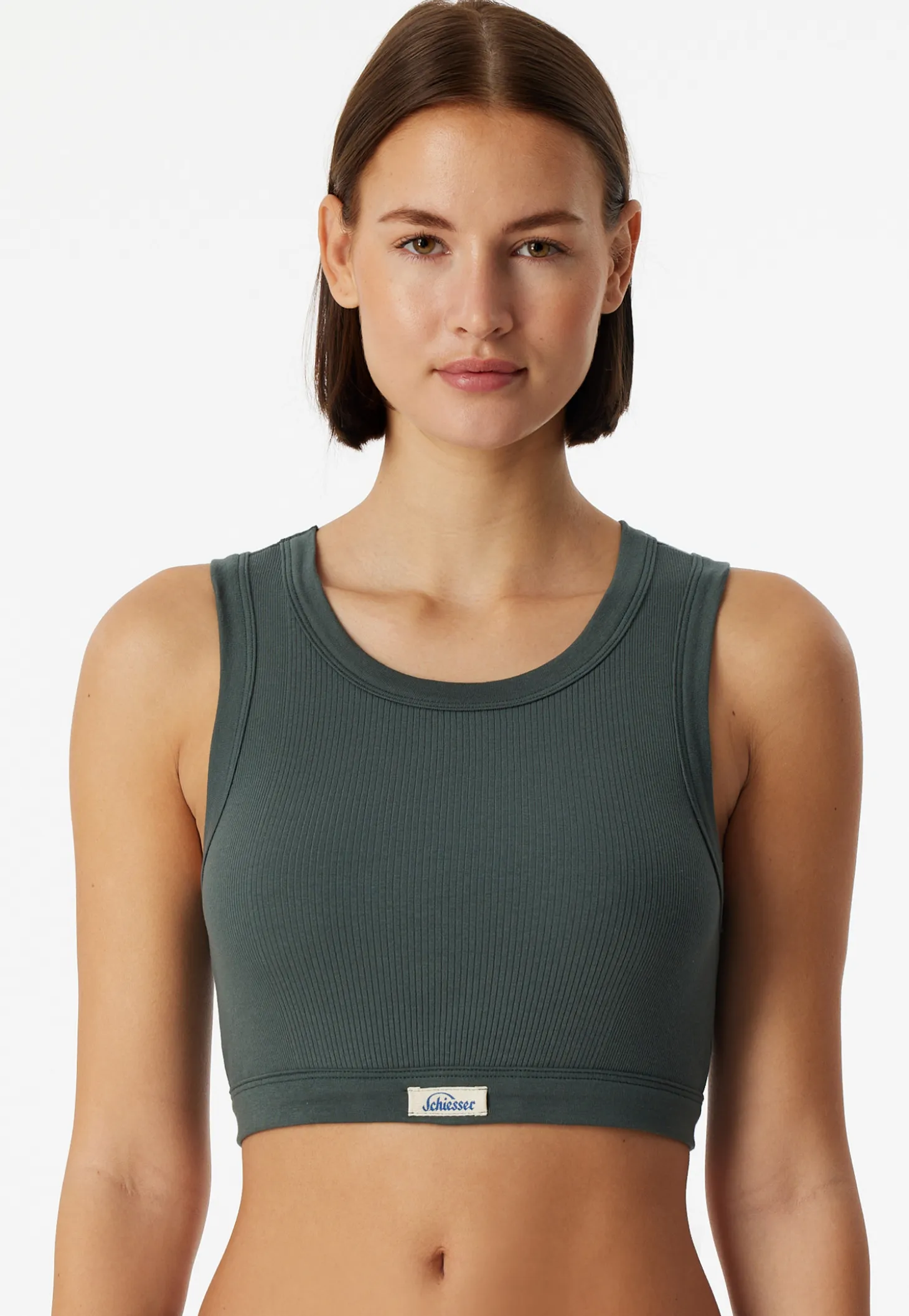Bustier Feinripp dunkelgrün - Revival Paula