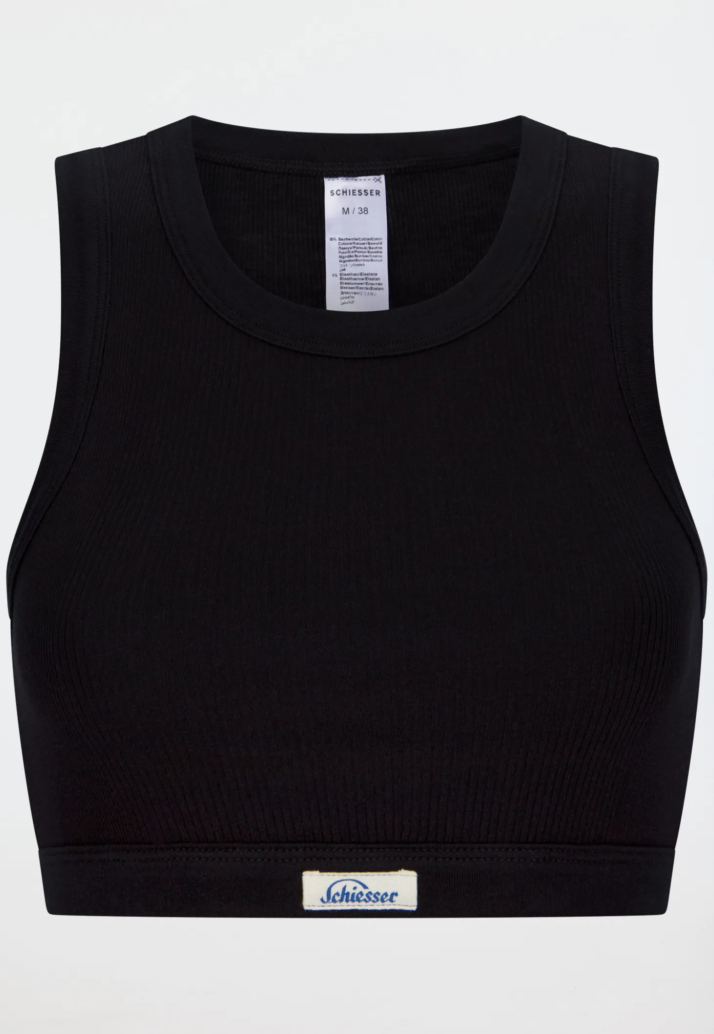 Bustier Feinripp schwarz - Revival Paula