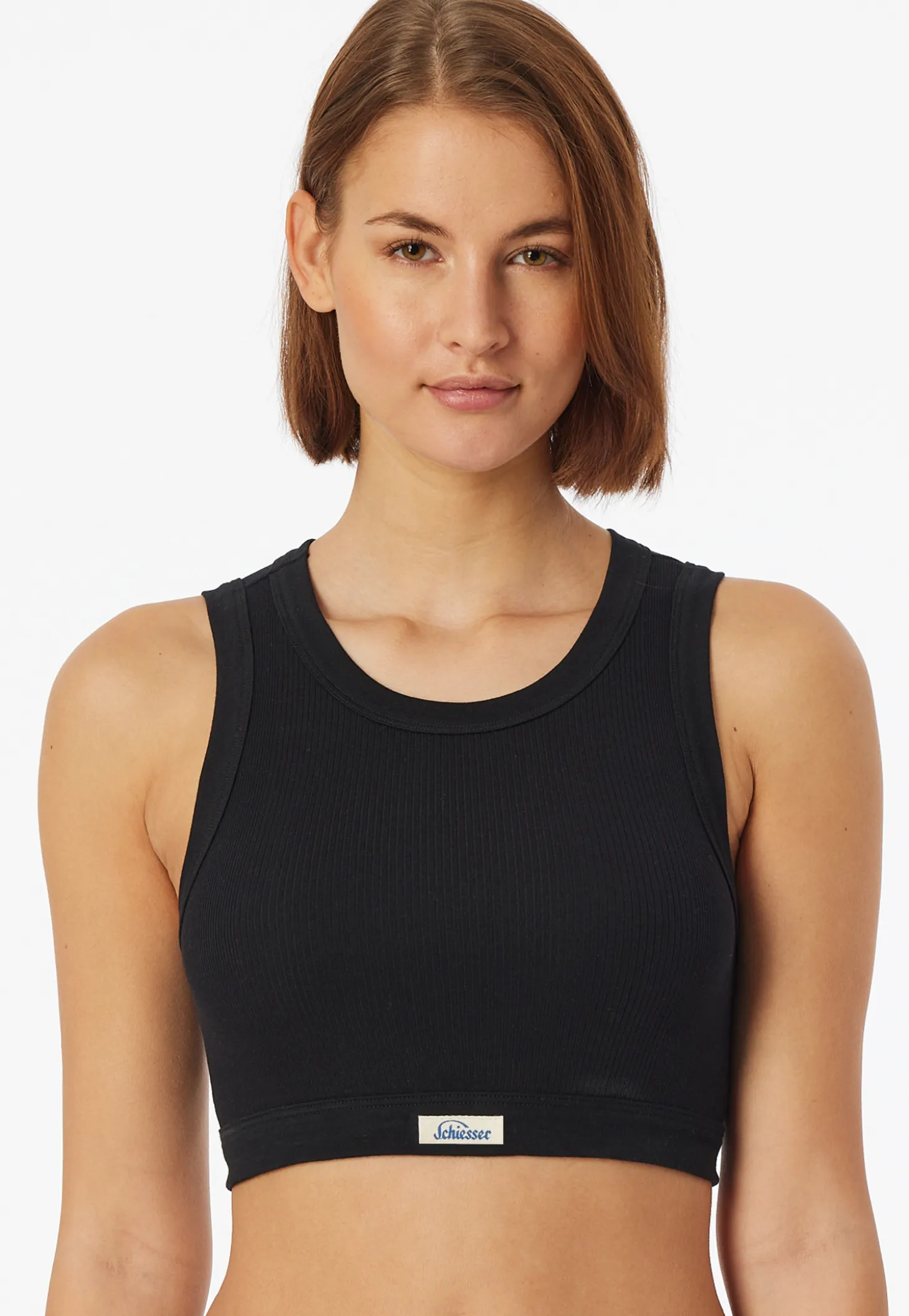 Bustier Feinripp schwarz - Revival Paula
