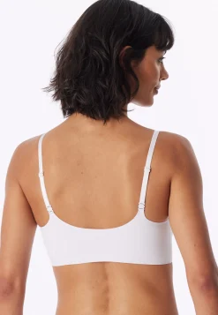 Bustier Microfaser herausnehmbare Pads weiß - Invisible Soft