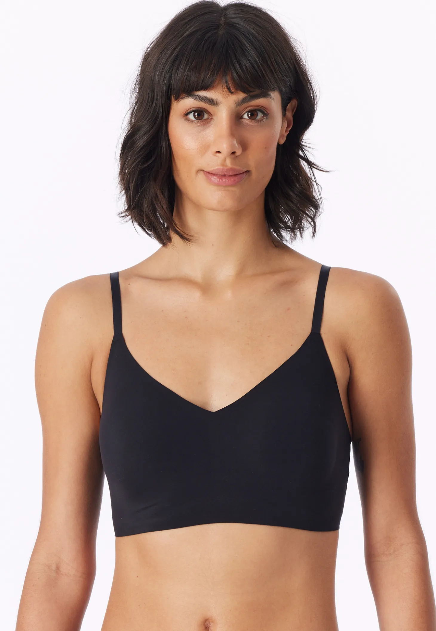Bustier Microfaser herausnehmbare Pads schwarz - Invisible Soft