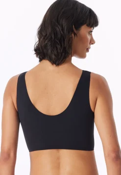 Bustier Microfaser herausnehmbare Pads schwarz - Invisible Soft