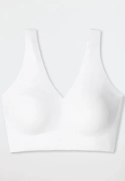 Bustier Microfaser herausnehmbare Pads weiß - Invisible Soft