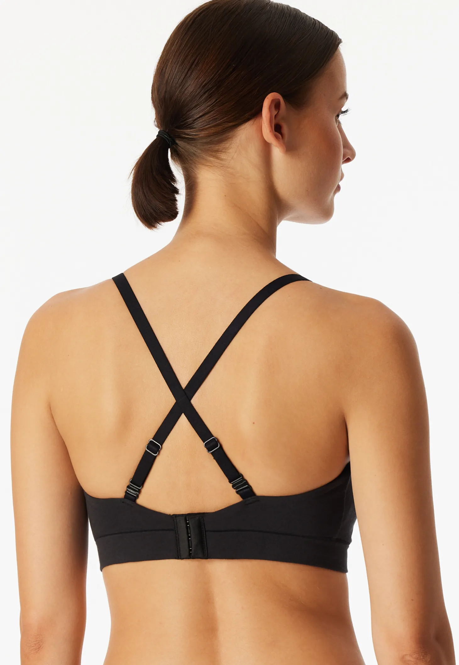 Bustier mit herausnehmbaren Pads schwarz - Unique Cotton