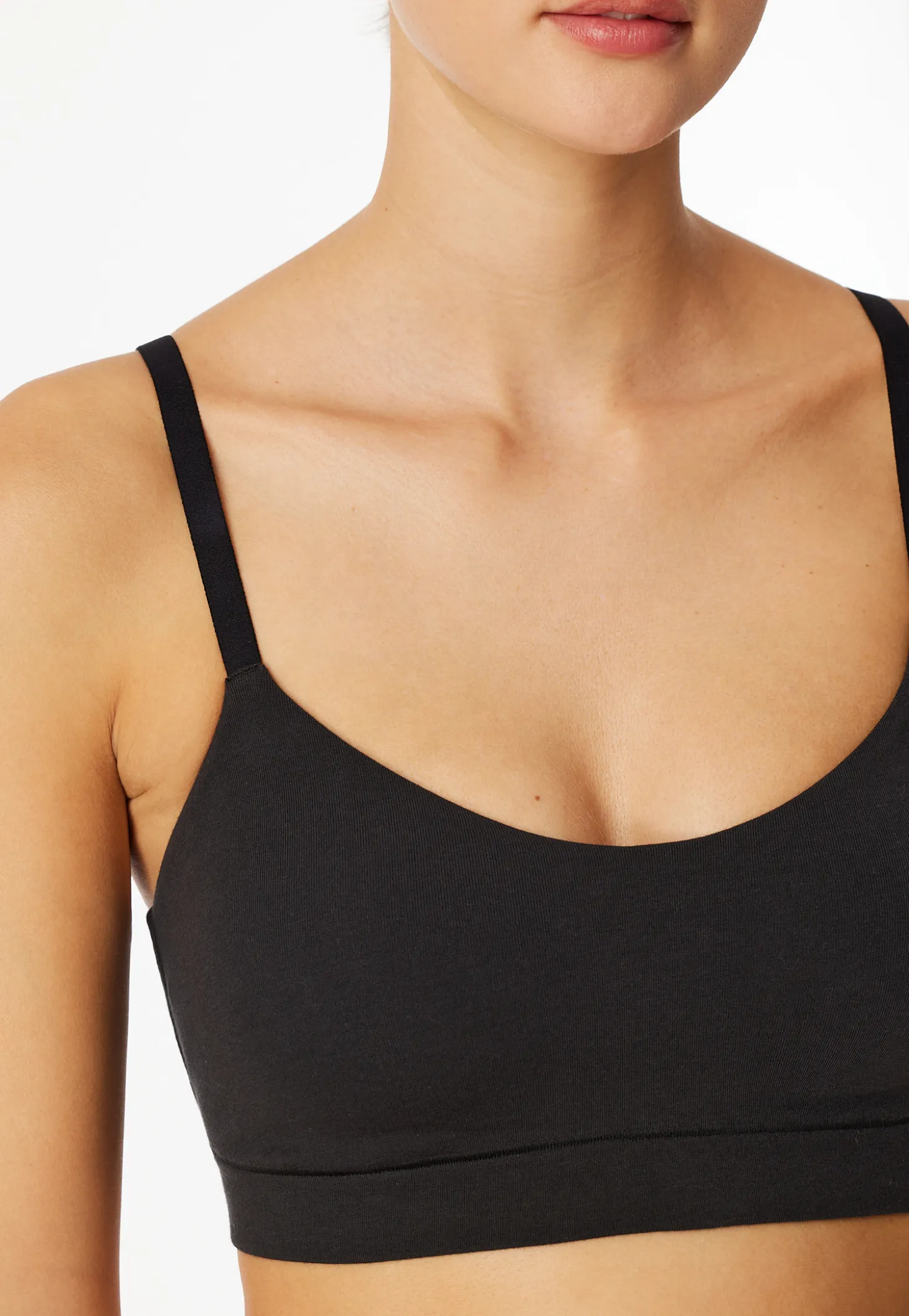 Bustier mit herausnehmbaren Pads schwarz - Unique Cotton