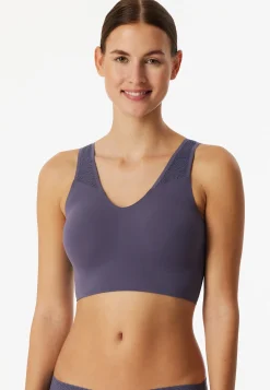 Bustier seamless herausnehmbare Pads Spitze indigo - Invisible Soft Lace