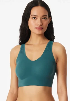 Bustier seamless herausnehmbare Pads Spitze grün - Invisible Soft Lace