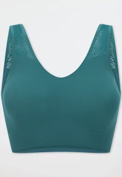 Bustier seamless herausnehmbare Pads Spitze grün - Invisible Soft Lace