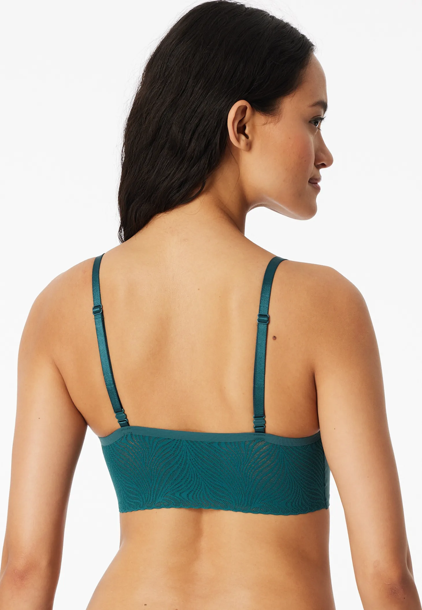 Bustier seamless herausnehmbare Pads Spitze grün - Invisible Soft Lace