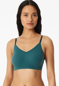Bustier seamless herausnehmbare Pads Spitze grün - Invisible Soft Lace