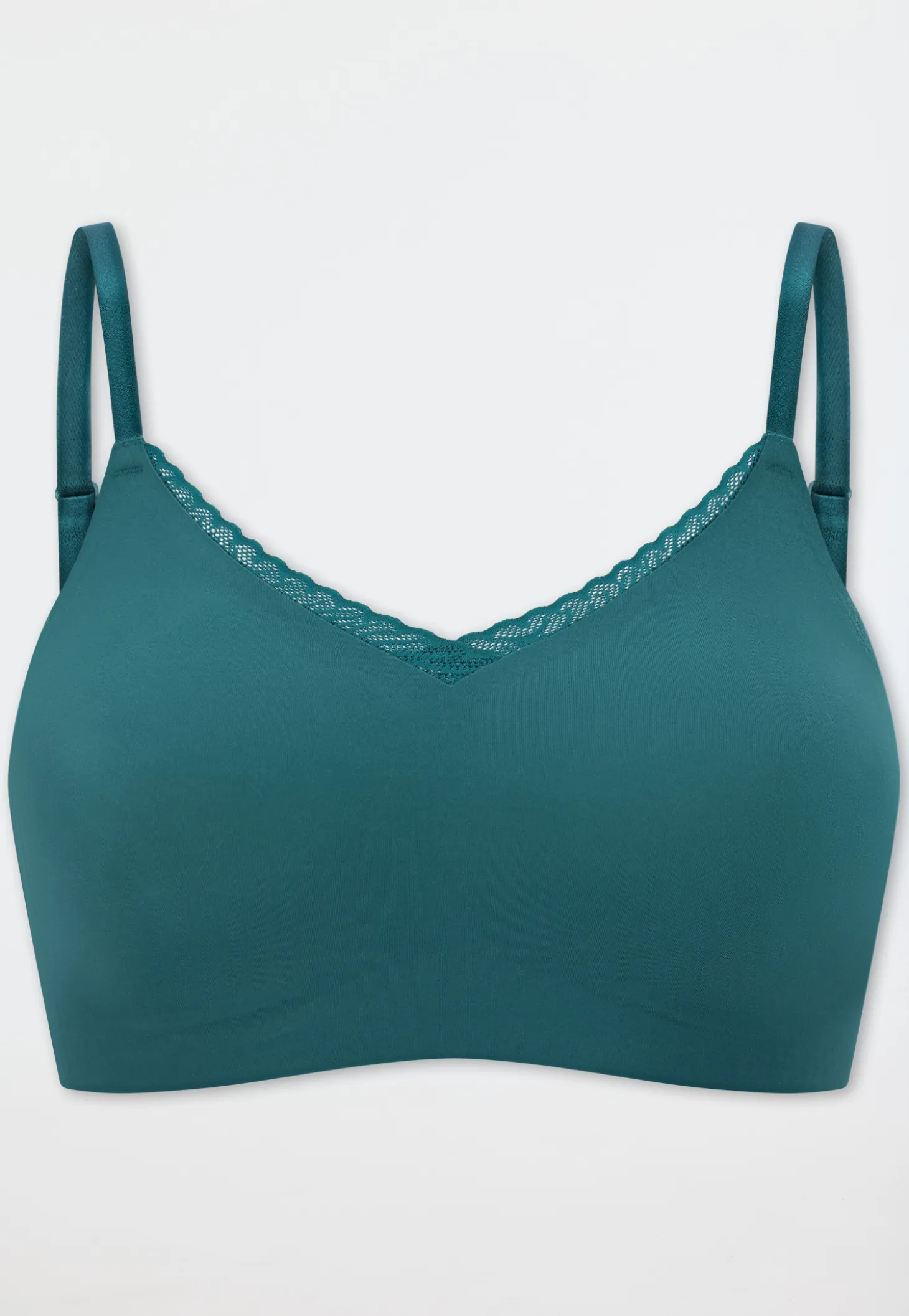 Bustier seamless herausnehmbare Pads Spitze grün - Invisible Soft Lace