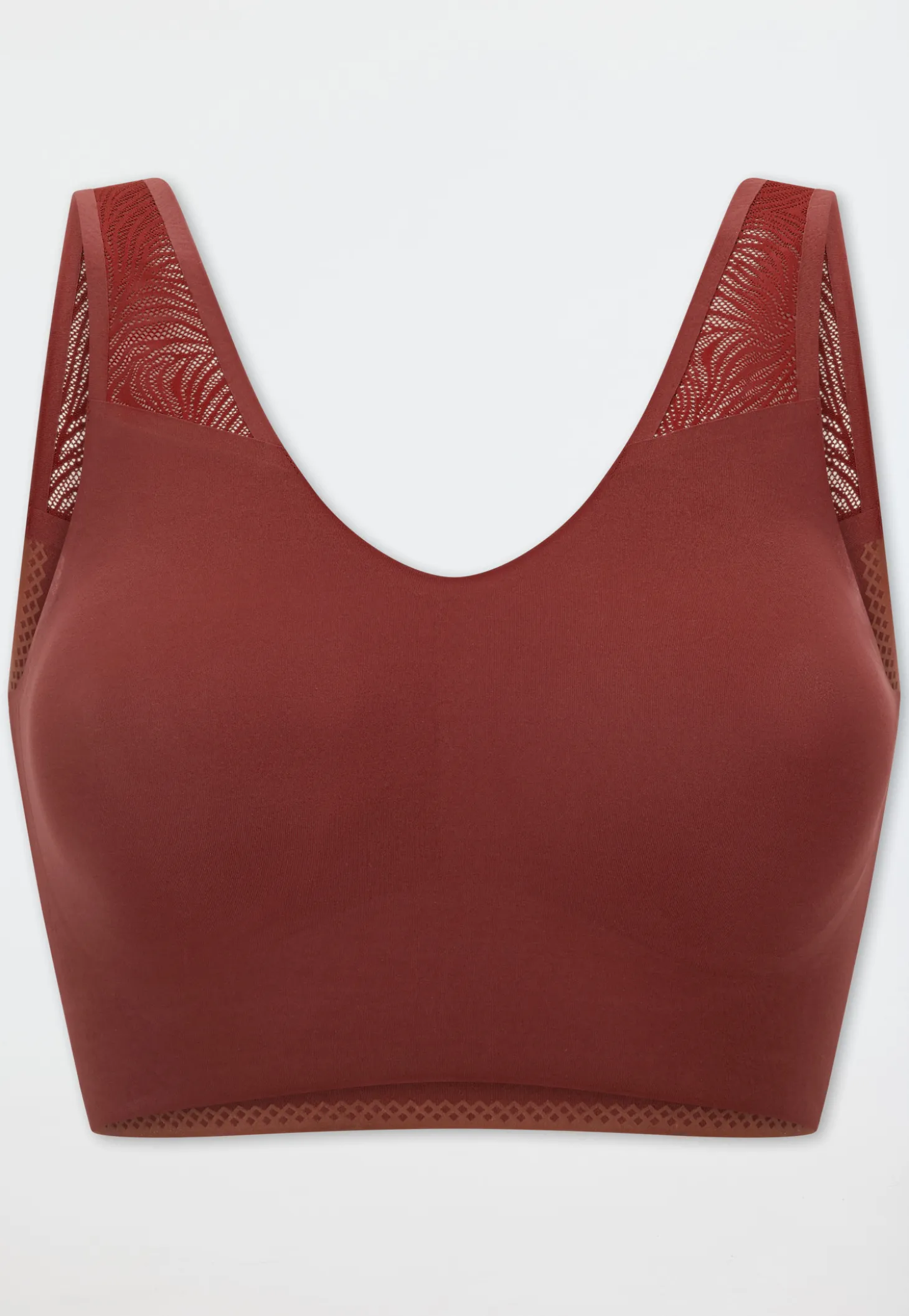 Bustier seamless herausnehmbare Pads Spitze burgund - Invisible Soft Lace
