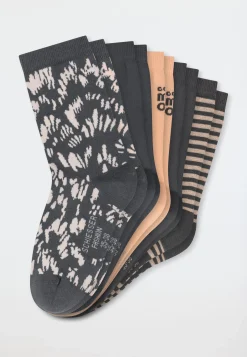 Damensocken 5er-Pack beige/ dunkelgrau - Fashion