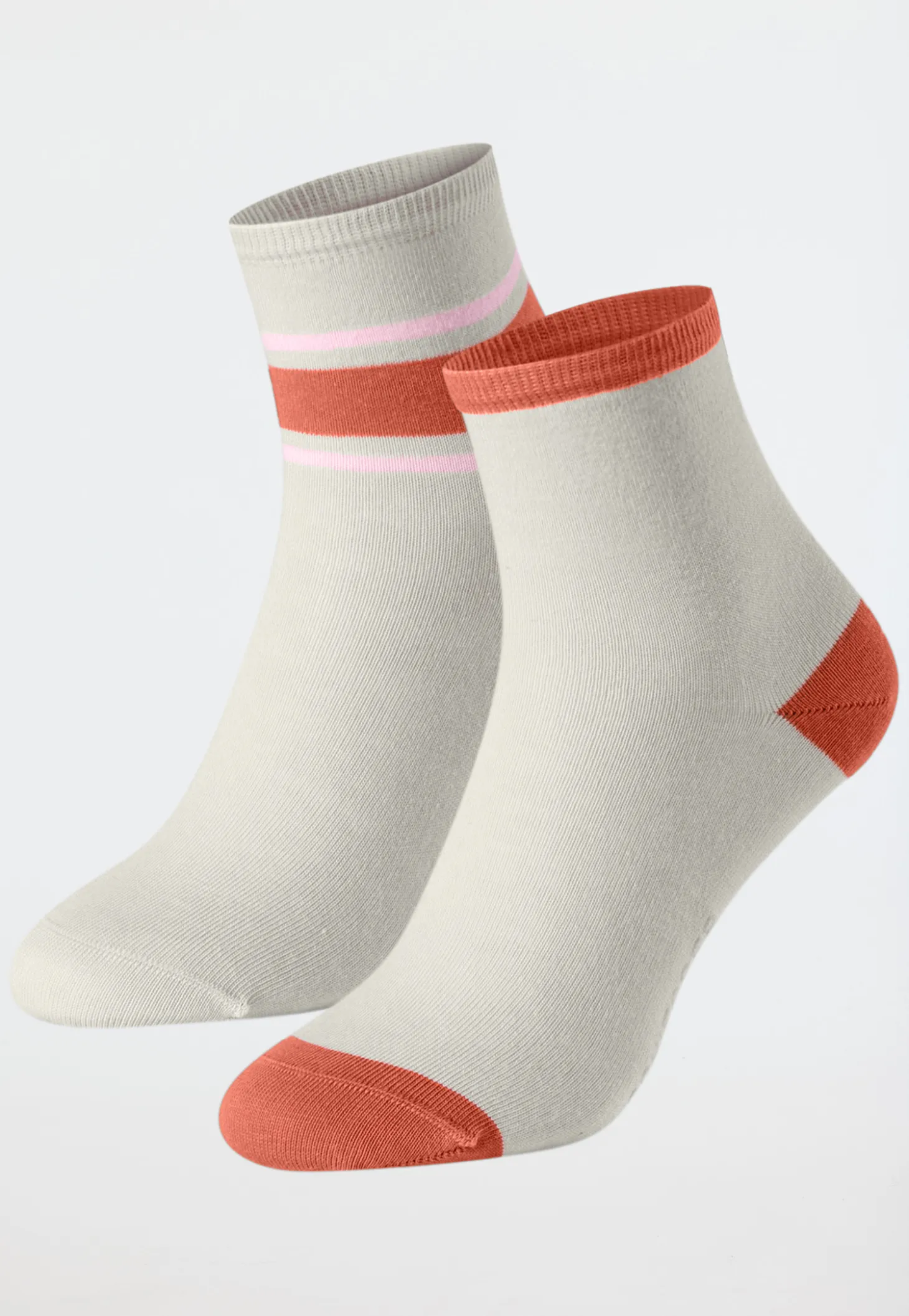 Damensocken 2er-Pack mittelhoch hellgrau - Fashion
