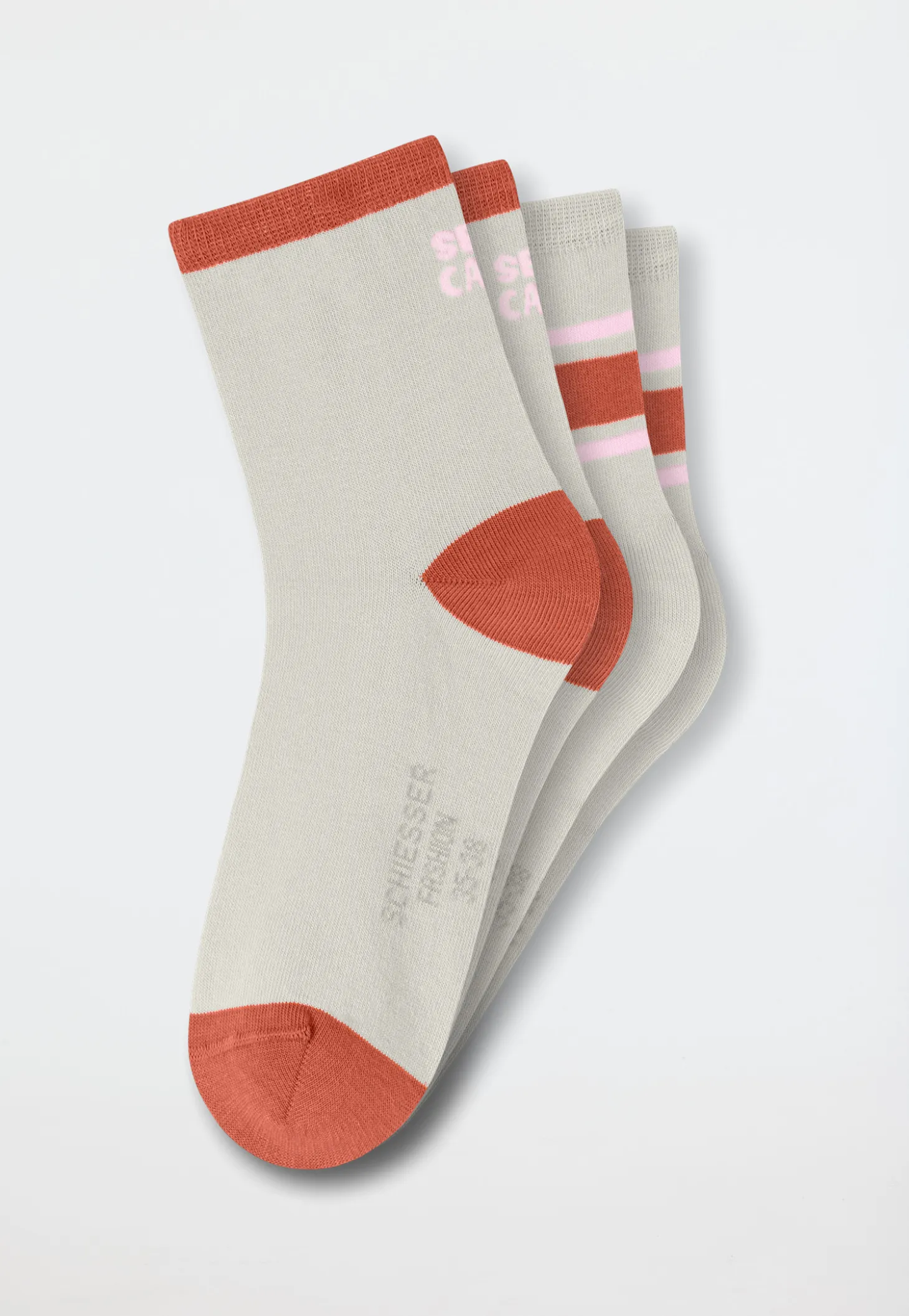 Damensocken 2er-Pack mittelhoch hellgrau - Fashion