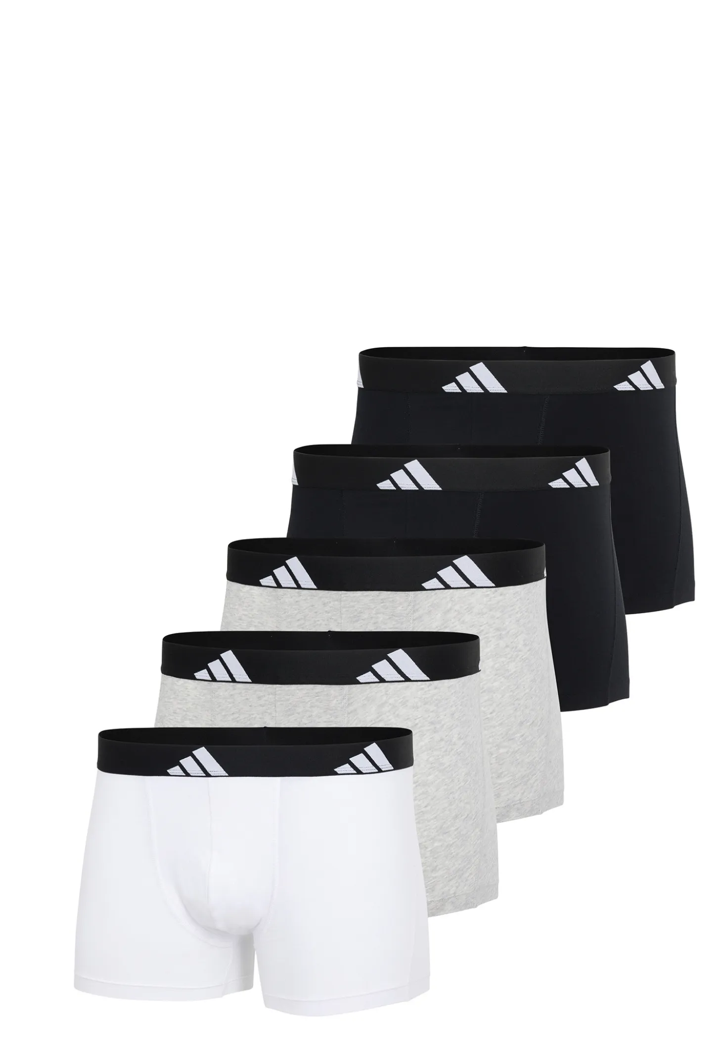 Enge Boxershorts 5er-Pack Schwarz/Grau/Weiss - ADIDAS