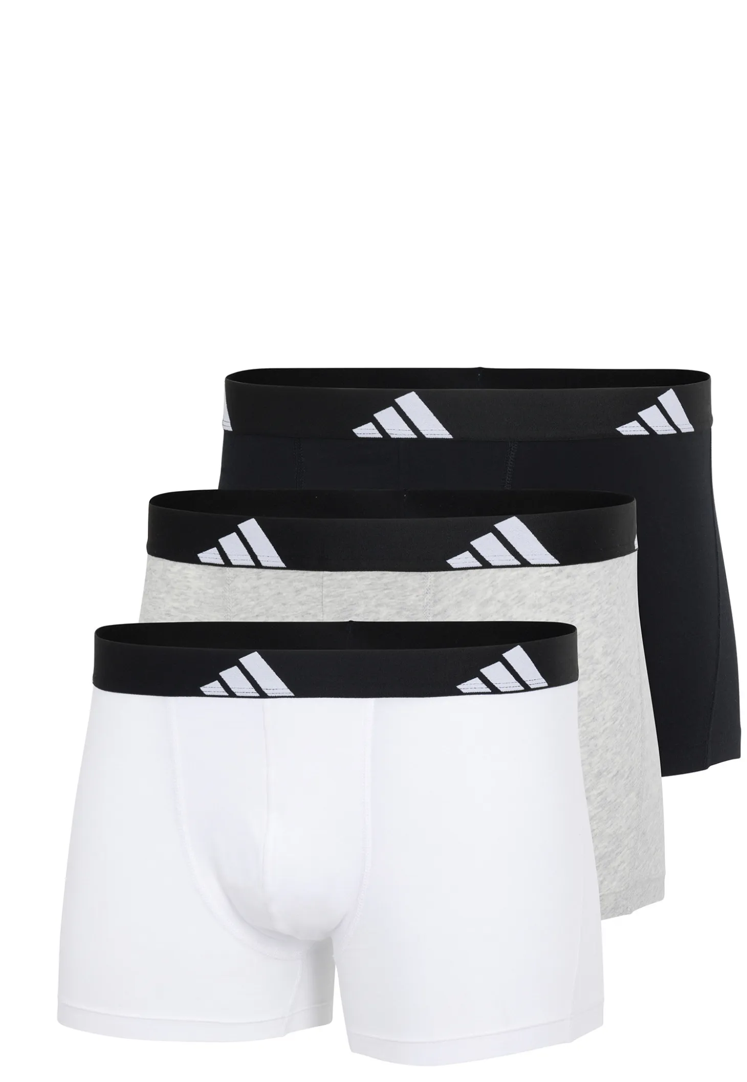 Enge Boxershorts 3er-Pack Schwarz/Grau/Weiss - ADIDAS