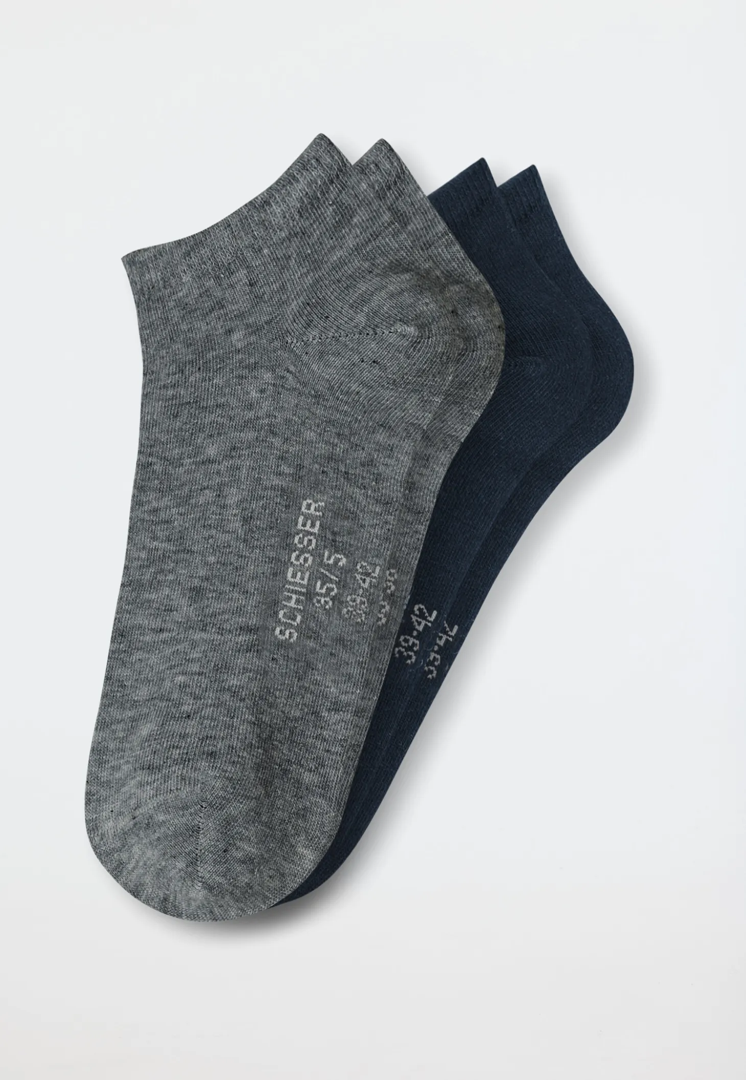 Herrensneaker-Socken 2er-Pack nachtblau/grau meliert - 95/5