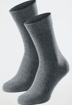 Herrensocken 2er-Pack anthrazit-meliert - 95/5