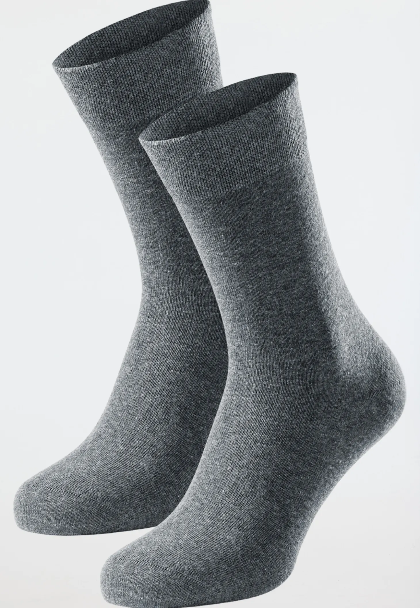Herrensocken 2er-Pack anthrazit-meliert - 95/5