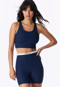 High Waist Biker Shorts Feinripp admiral - SCHIESSER Active