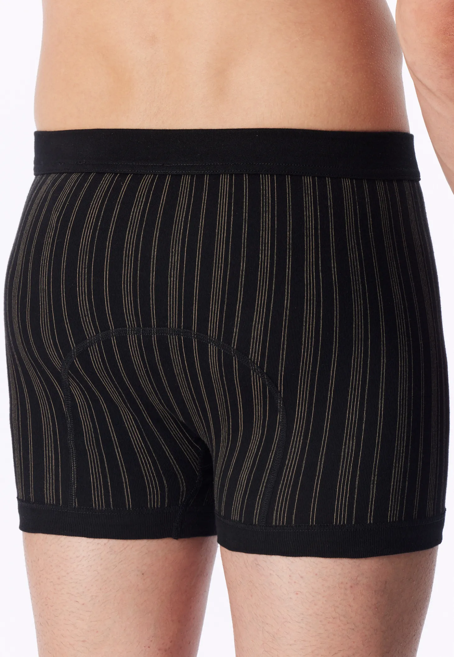 Hose kurz Feinripp 2er-Pack mit Eingriff schwarz gestreift - Original Classics
