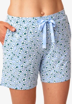 Hose kurz hellblau gemustert - Mix+Relax