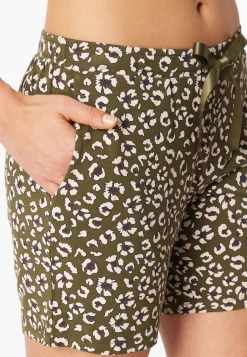 Hose kurz oliv gemustert - Mix+Relax