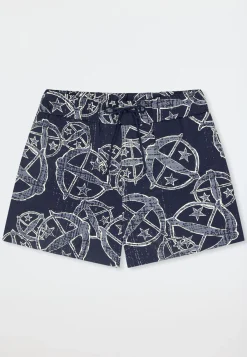 Hose kurz Statement-Druck blau-weiß - SCHIESSER 150 Years