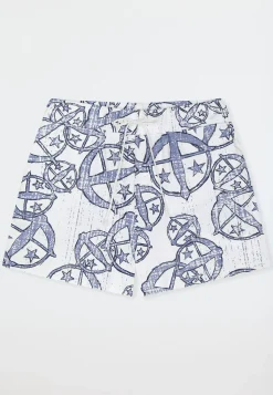 Hose kurz Statement-Druck weiß-blau - SCHIESSER 150 Years