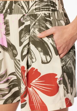 Hose kurz Viskose-Webware Blumen multicolor  Mix+Relax