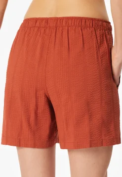 Hose kurz Webware Seersucker terracotta - Mix+Relax