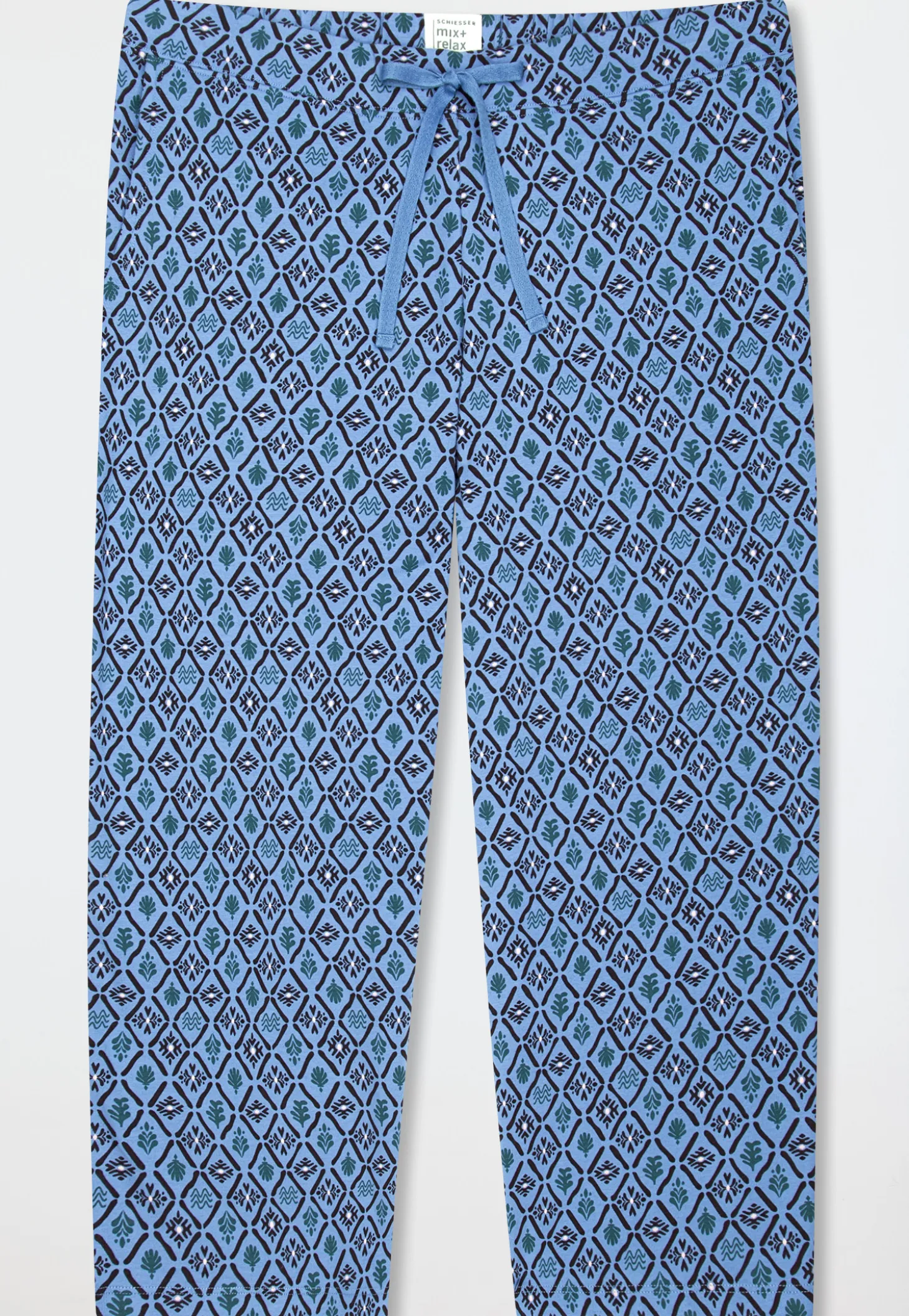 Hose 3/4-lang aqua gemustert - Mix+Relax