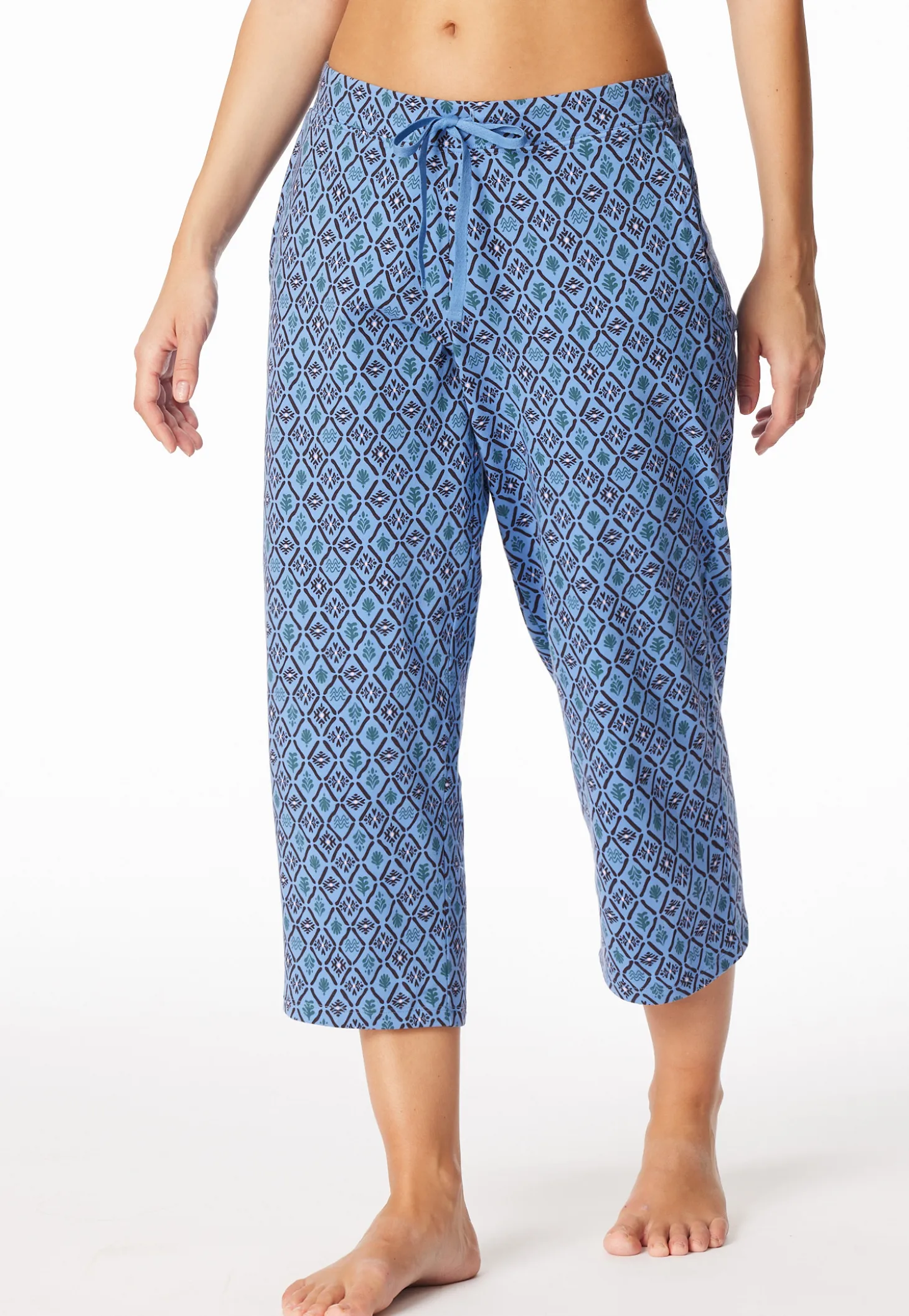 Hose 3/4-lang aqua gemustert - Mix+Relax